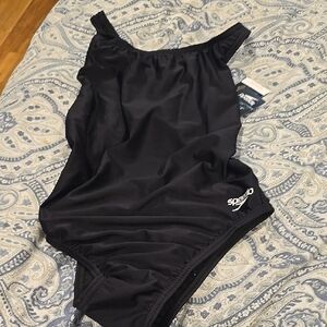New Speedo Sleek Black One-Piece Swimsuit